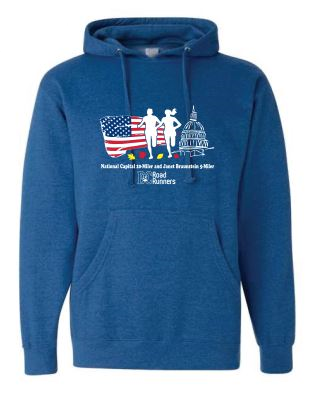 deep blue long sleeve DC Road Runners National Capital 20 Miler sweatshirt